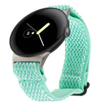 20 mm breites, geflochtenes Nylon-Uhrenarmband mit Wellenmuster, passend für Google Pixel Watch 4 / 3 / 2 / 1 (41 mm)