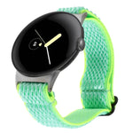 20 mm breites, geflochtenes Nylon-Uhrenarmband mit Wellenmuster, passend für Google Pixel Watch 4 / 3 / 2 / 1 (41 mm)