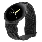 20 mm breites, geflochtenes Nylon-Uhrenarmband mit Wellenmuster, passend für Google Pixel Watch 4 / 3 / 2 / 1 (41 mm)