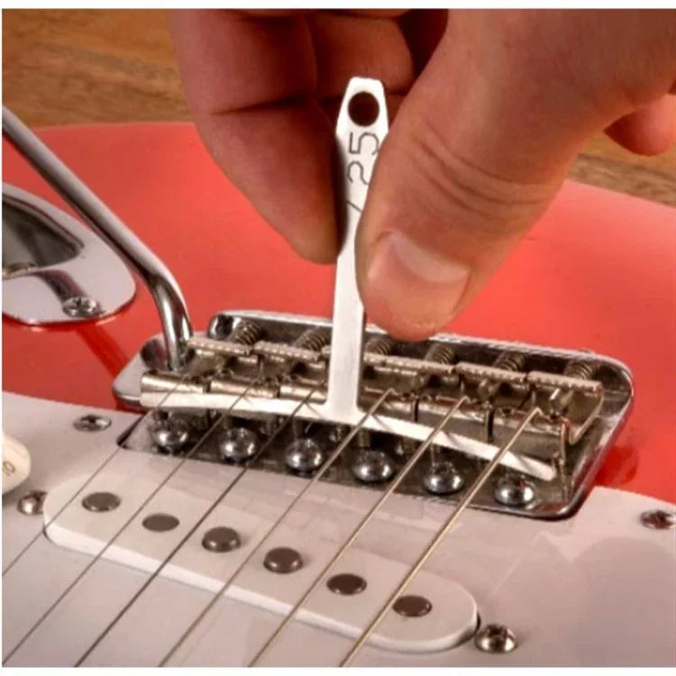 9-in-1-Gitarrenlineal in T-Form, Hals-Griffbrett-, Bundradius-, Saitenradius-, verstellbarer Messschieber, 9-in-1-Gitarrenlineal in T-Form