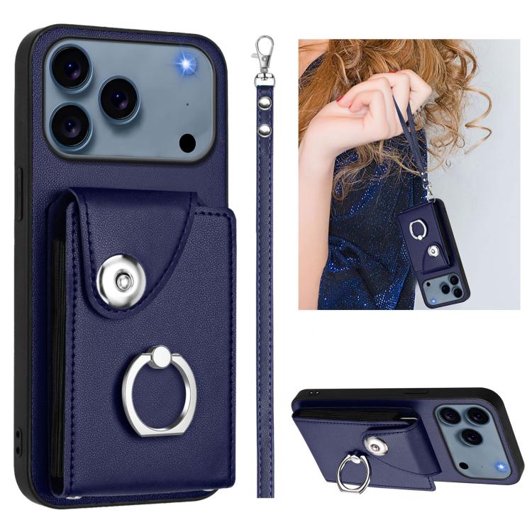 Handyhülle aus PU-Leder mit Organ-Kartenfach, Ringhalter und Umhängeband, für iPhone 17 Pro Max, für iPhone 17 Pro, für iPhone 17, für iPhone Air, für iPhone 15 Pro Max, für iPhone 15 Pro, für iPhone 15 Plus, für iPhone 15