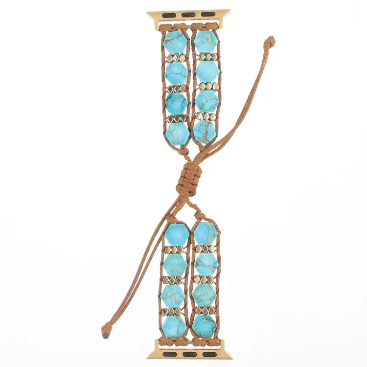 Hexagonal Stones Drawstring Chain Watch Band, For Apple Watch 42mm, For Apple Watch 38mm