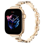 Metallarmband mit Leopardenmuster und Strasssteinen, passend für Apple Watch 42 mm und 38 mm