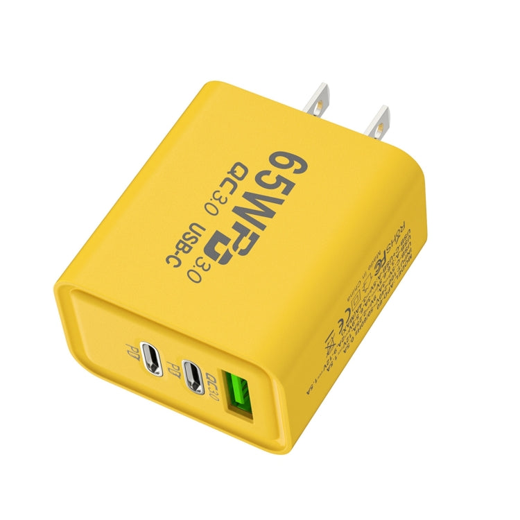65W Galliumnitrid USB + Typ-C Schnellladegerät, EU-Stecker, US-Stecker