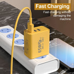 65W Galliumnitrid USB + Typ-C Schnellladegerät, EU-Stecker, US-Stecker