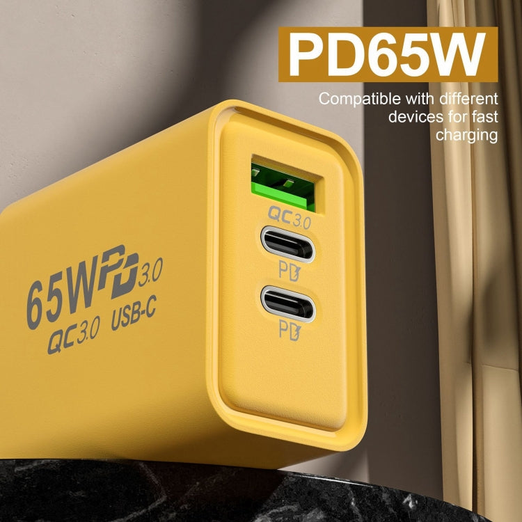 65W Galliumnitrid USB + Typ-C Schnellladegerät, EU-Stecker, US-Stecker