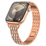Devil Eye Diamond Bracelet Metal Watch Band, For Apple Watch SE 2023 44mm, For Apple Watch SE 2023 40mm, For Apple Watch Ultra 2 49mm, For Apple Watch Series 9 45mm, For Apple Watch Series 9 41mm, For Apple Watch Ultra 49mm, For Apple Watch Series 8 41...