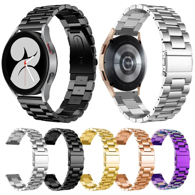 Flaches Edelstahl-Uhrenarmband mit drei Perlen, passend für Samsung Galaxy Watch6 / 6 Classic