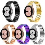 Flaches Edelstahl-Uhrenarmband mit drei Perlen, passend für Samsung Galaxy Watch6 / 6 Classic