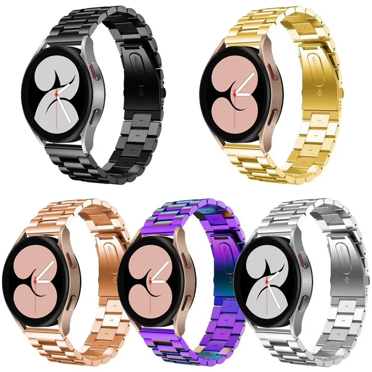 Flaches Edelstahl-Uhrenarmband mit drei Perlen, passend für Samsung Galaxy Watch6 / 6 Classic