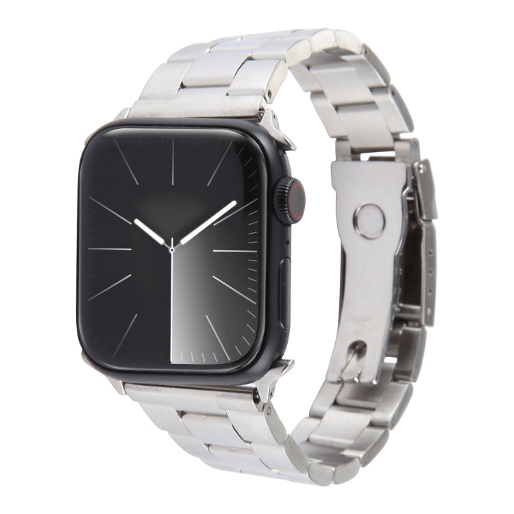 Edelstahl-Uhrenarmband mit drei Perlen, für Apple Watch Ultra 49 mm, für Apple Watch Series 8 41 mm, für Apple Watch Series 8 45 mm, für Apple Watch SE 2022 40 mm, für Apple Watch SE 2022 44 mm