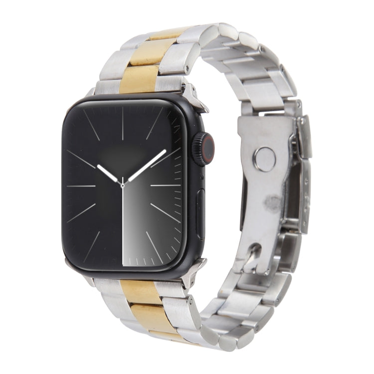 Edelstahlarmband mit drei Perlen, für Apple Watch Series 7 41mm, für Apple Watch Series 7 45mm, für Apple Watch SE 40mm, für Apple Watch SE 44mm, für Apple Watch Series 6 40mm