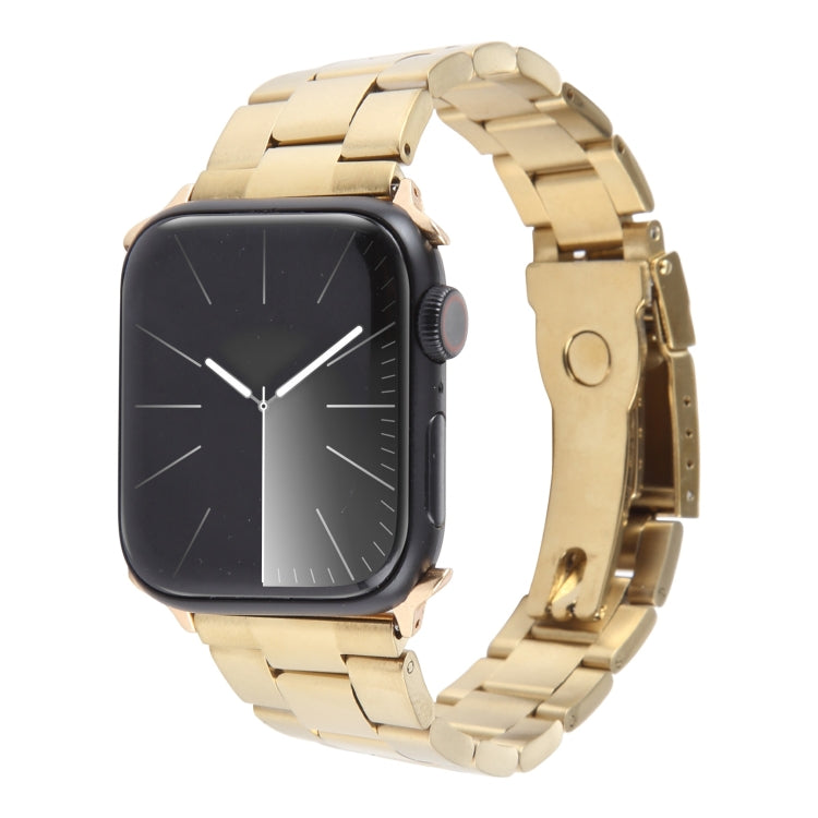 Three-Bead Stainless Steel Watch Band, For Apple Watch Series 6 44mm, For Apple Watch Series 5 44mm, For Apple Watch Series 5 40mm, For Apple Watch Series 4 44mm, For Apple Watch Series 4 40mm