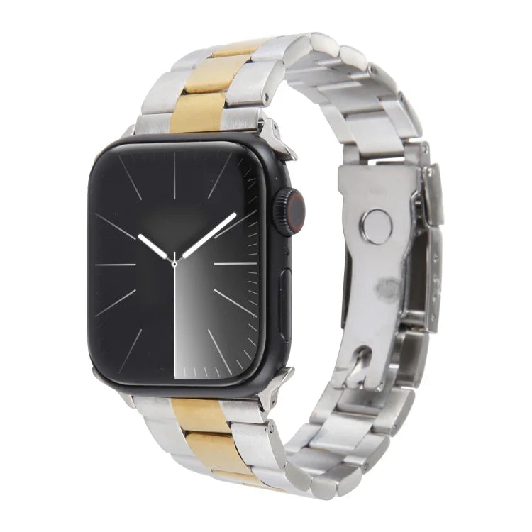 Dreireihiges Edelstahl-Uhrenarmband, für Apple Watch 38 mm