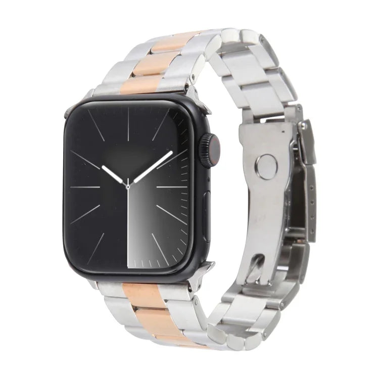 Dreireihiges Edelstahl-Uhrenarmband, für Apple Watch 38 mm