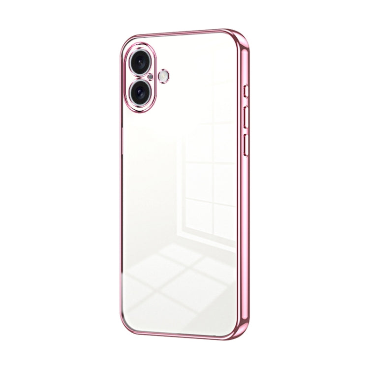 Transparent Plating Fine Hole Phone Case, For iPhone 16 Pro, For iPhone 16 Plus, For iPhone 16, For iPhone 15 Pro Max, For iPhone 15 Pro, For iPhone 15 Plus