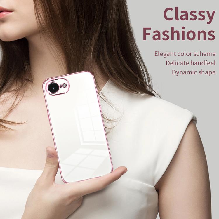 Transparentes Plating Fine Hole Handyhülle, Für iPhone 17e / 16e, Für iPhone 17 Pro Max, Für iPhone 17 Pro, Für iPhone 17, Für iPhone Air, Für iPhone 16 Pro Max
