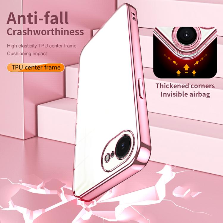 Transparentes Plating Fine Hole Handyhülle, Für iPhone 17e / 16e, Für iPhone 17 Pro Max, Für iPhone 17 Pro, Für iPhone 17, Für iPhone Air, Für iPhone 16 Pro Max