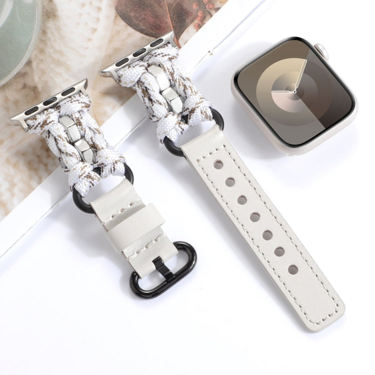 Uhrenarmband aus echtem Paracord-Leder, für Apple Watch 42 mm und 38 mm