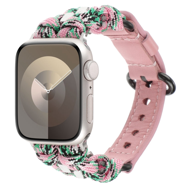 Uhrenarmband aus echtem Paracord-Leder, für Apple Watch 42 mm und 38 mm
