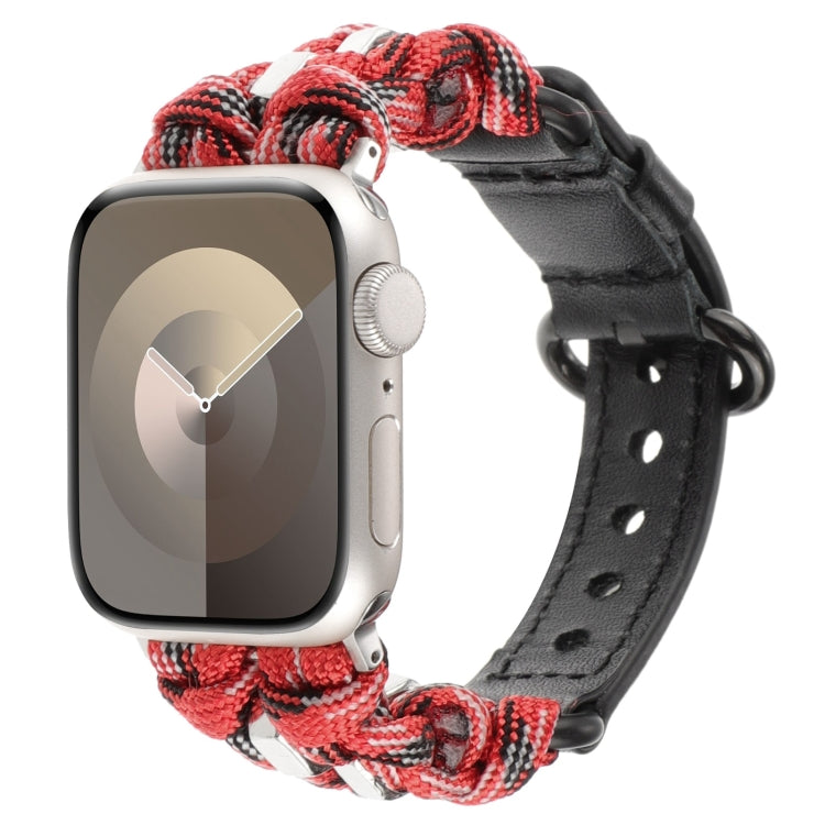 Uhrenarmband aus echtem Paracord-Leder, für Apple Watch 42 mm und 38 mm
