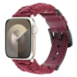 Schlichtes Uhrenarmband aus Paracord und echtem Leder, für Apple Watch 42 mm und 38 mm