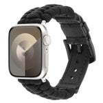 Schlichtes Uhrenarmband aus Paracord und echtem Leder, für Apple Watch 42 mm und 38 mm
