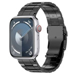 Sicherheitsschnalle Trapez Titan-Stahl-Uhrenarmband, für Apple Watch SE 2023 44mm, für Apple Watch SE 2023 40mm, für Apple Watch Ultra 2 49mm, für Apple Watch Series 9 45mm, für Apple Watch Series 9 41mm, für Apple Watch Ultra 49mm