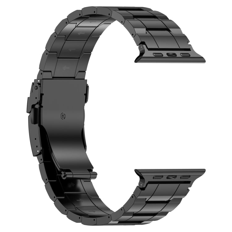 Sicherheitsschnalle Trapez Titan-Stahl-Uhrenarmband, für Apple Watch SE 2023 44mm, für Apple Watch SE 2023 40mm, für Apple Watch Ultra 2 49mm, für Apple Watch Series 9 45mm, für Apple Watch Series 9 41mm, für Apple Watch Ultra 49mm
