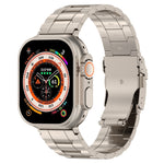 Sicherheitsschnalle Trapez Titan-Stahl-Uhrenarmband, für Apple Watch SE 2023 44mm, für Apple Watch SE 2023 40mm, für Apple Watch Ultra 2 49mm, für Apple Watch Series 9 45mm, für Apple Watch Series 9 41mm, für Apple Watch Ultra 49mm