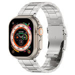 Sicherheitsschnalle Trapez Titan-Stahl-Uhrenarmband, für Apple Watch SE 2023 44mm, für Apple Watch SE 2023 40mm, für Apple Watch Ultra 2 49mm, für Apple Watch Series 9 45mm, für Apple Watch Series 9 41mm, für Apple Watch Ultra 49mm