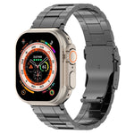 Sicherheitsschnalle Trapez Titan-Stahl-Uhrenarmband, für Apple Watch SE 2023 44mm, für Apple Watch SE 2023 40mm, für Apple Watch Ultra 2 49mm, für Apple Watch Series 9 45mm, für Apple Watch Series 9 41mm, für Apple Watch Ultra 49mm