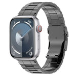 Sicherheitsschnalle Trapez Titan-Stahl-Uhrenarmband, für Apple Watch SE 2023 44mm, für Apple Watch SE 2023 40mm, für Apple Watch Ultra 2 49mm, für Apple Watch Series 9 45mm, für Apple Watch Series 9 41mm, für Apple Watch Ultra 49mm