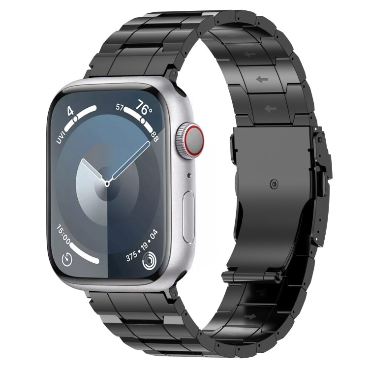 Sicherheitsschnalle Trapez Titan-Stahl-Armband, für Apple Watch SE 40mm, für Apple Watch SE 44mm, für Apple Watch Series 6 40mm, für Apple Watch Series 6 44mm, für Apple Watch Series 5 44mm, für Apple Watch Series 5 40mm, für Apple Watch Series 4 44...