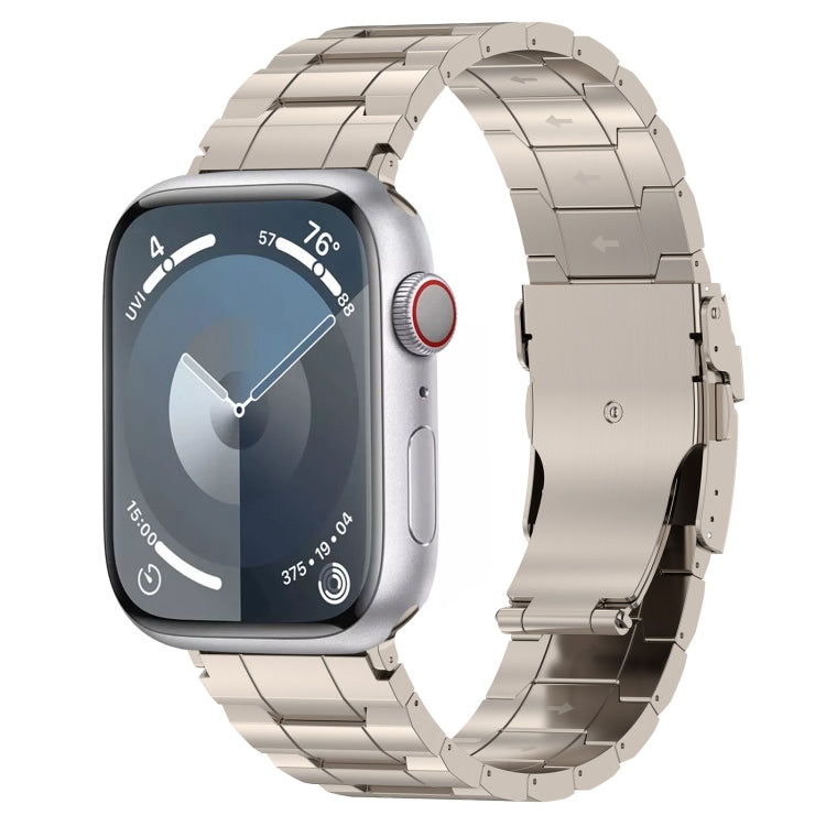 Sicherheitsschnalle Trapez Titan-Stahl-Armband, für Apple Watch SE 40mm, für Apple Watch SE 44mm, für Apple Watch Series 6 40mm, für Apple Watch Series 6 44mm, für Apple Watch Series 5 44mm, für Apple Watch Series 5 40mm, für Apple Watch Series 4 44...