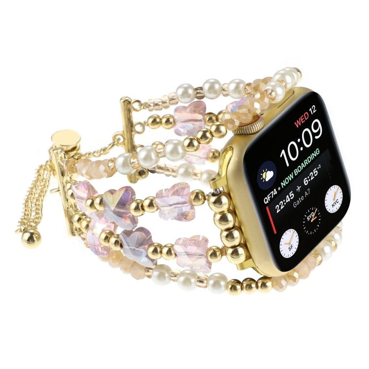 Butterfly Chain Bracelet Metal Watch Band, For Apple Watch SE 2023 44mm, For Apple Watch SE 2023 40mm, For Apple Watch Ultra 2 49mm, For Apple Watch Series 9 45mm, For Apple Watch Series 9 41mm, For Apple Watch Ultra 49mm, For Apple Watch Series 8 41mm...