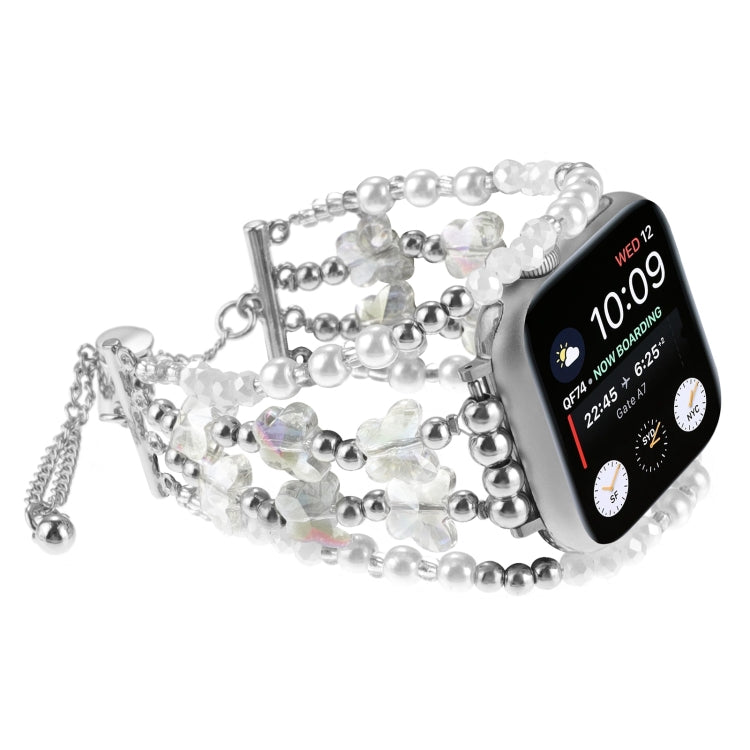 Butterfly Chain Bracelet Metal Watch Band, For Apple Watch SE 2023 44mm, For Apple Watch SE 2023 40mm, For Apple Watch Ultra 2 49mm, For Apple Watch Series 9 45mm, For Apple Watch Series 9 41mm, For Apple Watch Ultra 49mm, For Apple Watch Series 8 41mm...