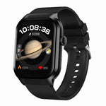 Smartwatch mit Bluetooth-Anruffunktion, Silikonarmband (5,1 cm), unterstützt Herzfrequenzmessung und nicht-invasive Blutzuckermessung. Erhältlich in Schwarz und Hellgelb.