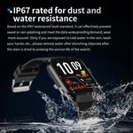 Smartwatch mit Bluetooth-Anruffunktion, Silikonarmband (5,1 cm), unterstützt Herzfrequenzmessung und nicht-invasive Blutzuckermessung. Erhältlich in Schwarz und Hellgelb.