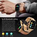 Smartwatch mit Bluetooth-Anruffunktion, Silikonarmband (5,1 cm), unterstützt Herzfrequenzmessung und nicht-invasive Blutzuckermessung. Erhältlich in Schwarz und Hellgelb.