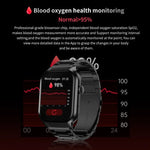Smartwatch mit Bluetooth-Anruffunktion, Silikonarmband (5,1 cm), unterstützt Herzfrequenzmessung und nicht-invasive Blutzuckermessung. Erhältlich in Schwarz und Hellgelb.