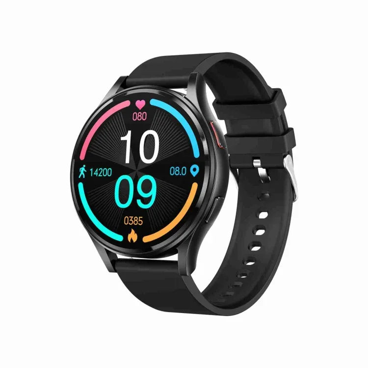 1,43 Zoll breite Smartwatch mit Bluetooth-Anruffunktion, EKG- und nicht-invasiver Blutzuckermessung, Silikonarmband Schwarz, Silikonarmband Hellgelb