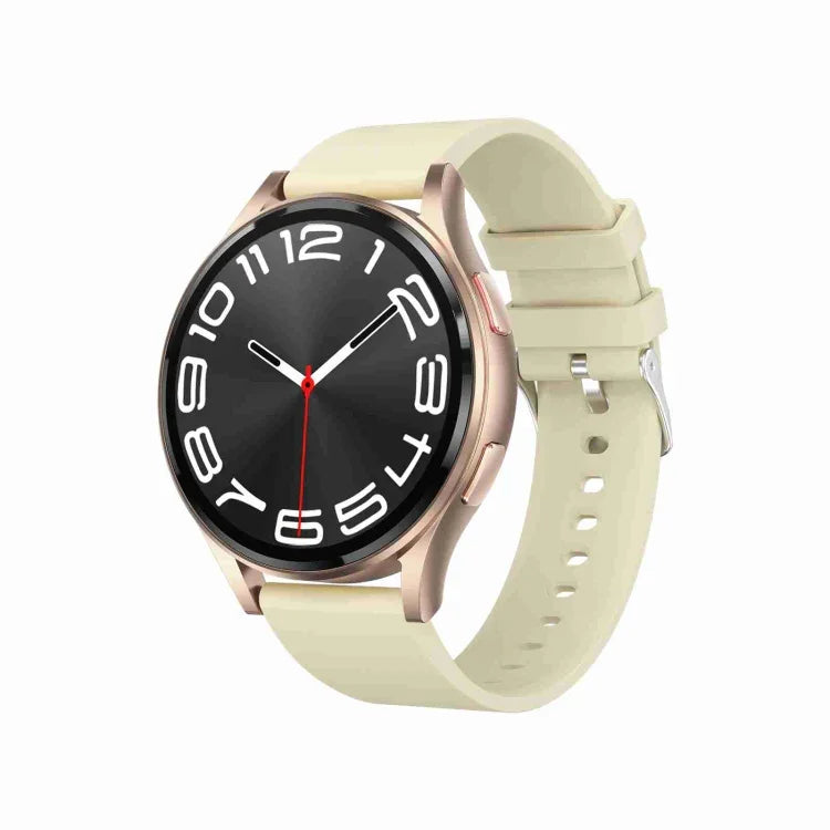 1,43 Zoll breite Smartwatch mit Bluetooth-Anruffunktion, EKG- und nicht-invasiver Blutzuckermessung, Silikonarmband Schwarz, Silikonarmband Hellgelb