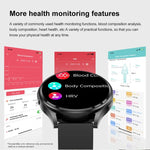 1,43 Zoll breite Smartwatch mit Bluetooth-Anruffunktion, EKG- und nicht-invasiver Blutzuckermessung, Silikonarmband Schwarz, Silikonarmband Hellgelb