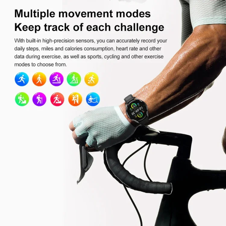 1,43 Zoll breite Smartwatch mit Bluetooth-Anruffunktion, EKG- und nicht-invasiver Blutzuckermessung, Silikonarmband Schwarz, Silikonarmband Hellgelb