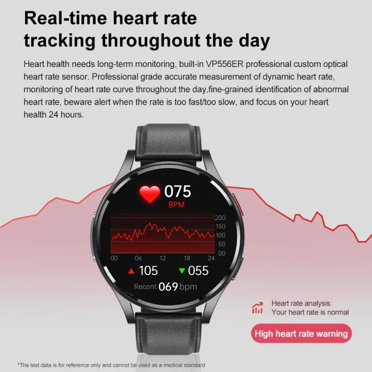 1,43 Zoll breite Smartwatch mit Bluetooth-Anruffunktion, EKG- und nicht-invasiver Blutzuckermessung, Silikonarmband Schwarz, Silikonarmband Hellgelb