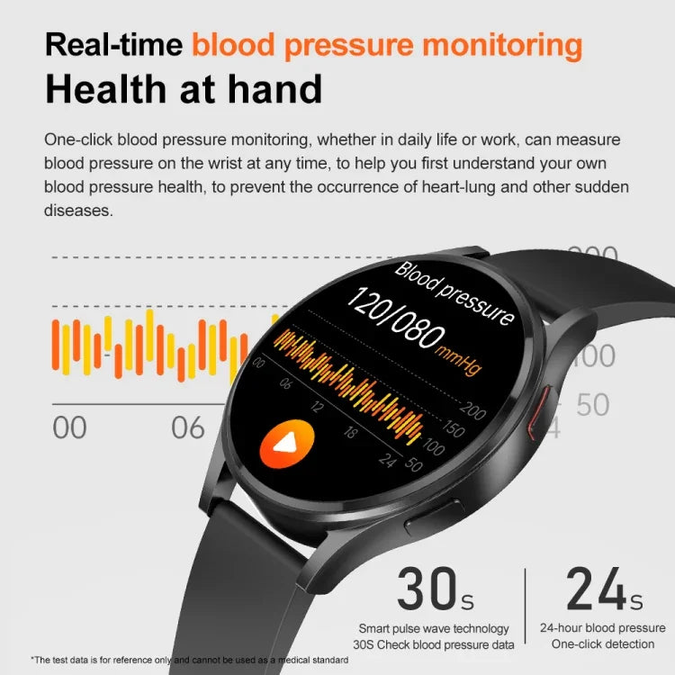 Smartwatch mit Bluetooth-Anruffunktion, Lederarmband (1,43 Zoll), EKG- und nicht-invasiver Blutzuckermessung, Lederarmband schwarz, Lederarmband braun