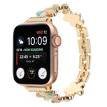 5-blättriges Blumen Zinklegierung Ketten Uhrenarmband, Für Apple Watch SE 2023 44mm, Für Apple Watch SE 2023 40mm, Für Apple Watch Ultra 2 49mm, Für Apple Watch Series 9 45mm, Für Apple Watch Series 9 41mm, Für Apple Watch Ultra 49mm