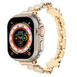 5-blättriges Blumen Zinklegierung Ketten Uhrenarmband, Für Apple Watch SE 2023 44mm, Für Apple Watch SE 2023 40mm, Für Apple Watch Ultra 2 49mm, Für Apple Watch Series 9 45mm, Für Apple Watch Series 9 41mm, Für Apple Watch Ultra 49mm