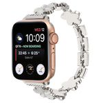 Armband aus Zinklegierung mit 5-blättriger Blume für Apple Watch Series 4 44mm, für Apple Watch Series 4 40mm, für Apple Watch Series 3 38mm, für Apple Watch Series 3 42mm, für Apple Watch Series 2 42mm, für Apple Watch Series 2 38mm